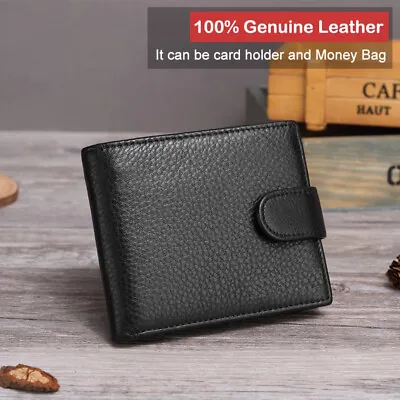 Men RFID Blocking Stylish Wallet With Clear ID Window Slim Credit Card Holder • £5.99