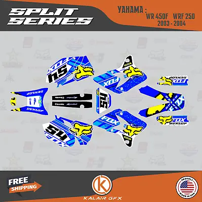 Graphics Kit For YAMAHA WR250F And WR450F Years 2003 2004 Split - Blue • $137.99