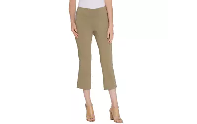 Martha Stewart Regular Stretch Twill Crop Pants With Back Slits Fern Reg 16 A309 • $23.99