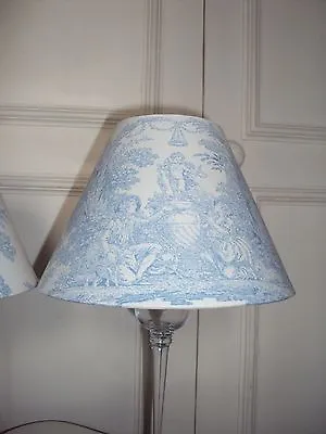 ** Laura Ashley Toile De Jouy Delphinium Lampshade ** French Country Style Chic • £36