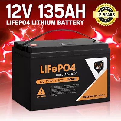 Mobi 12V 135AH Lithium Iron Phosphate Battery LiFePO4 Deep Cycle • $439.95