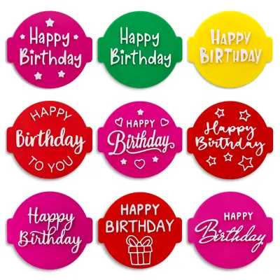 Happy Birthday Embosser Stamp For Fondant Icing Cupcake Cake Cookie Topper  • £3.90