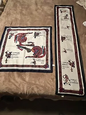 The Book Of Kells Vintage Scarfs Lot Of 2 Square & Rectangle Colorful • $32.50