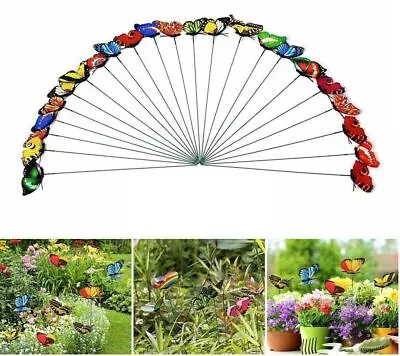 24x Colourful Butterflies Garden Stakes Home Patio Lawn Ornaments Decorations  • £1.99