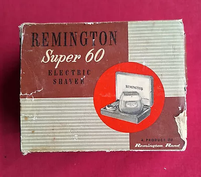 Vintage Remington Super 60 Razor De Lux Men's Electric Shaver 1960s Vintage Box • £8.99