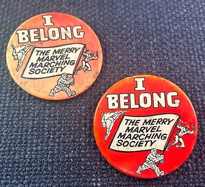 1964 Merry Marvel Marching Society Button  3  Mmms  - Lot Of Two • $45