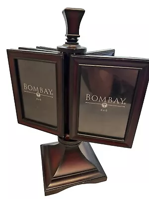 2005 Bombay Rotating Spindle Wooden Photo Picture Frame 15  X 11 1/2  Mahagony￼￼ • $28