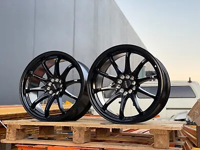 4 PCs RAYS CE28 STYLE ALLOY WHEELS 18X8.5 25P 5X100 5X114.3 BLACK + BLACK LIP • $1349.99