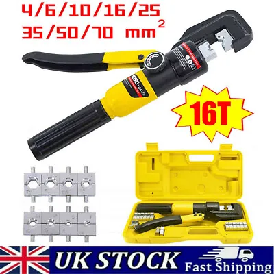 £28.99 • Buy 16 Ton 8 Dies Hydraulic Crimper Crimping Tool Wire Battery Cable Lug Terminal