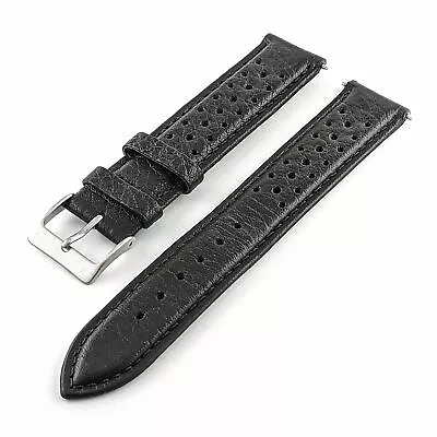 £14.95 • Buy Perforated Leather Watch Strap Rally Racing 18 19 20 21 22 Mm