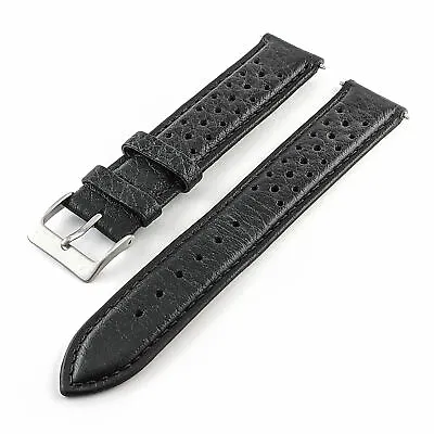 Perforated Leather Watch Strap Rally Racing 18 19 20 21 22 Mm • £15.95