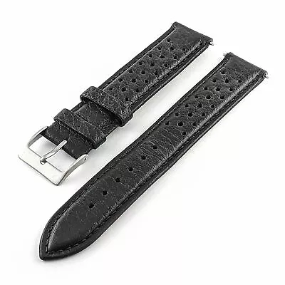 Perforated Leather Watch Strap Rally Racing 18 19 20 21 22 Mm • £16.95