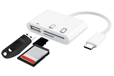 USB C To SD Card Reader With USB 3.0 Thunderbolt To Micro SD TF Card Reader • $7.95