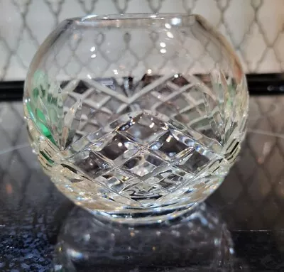 Nice Vintage Cut Crystal Rose Bowl 4.5  W X 3 3/4  Tall • $16.75