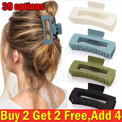 Women Girls Large Hair Claw Clamps Clips Rectangle Claw Clip Hair Accessories:UK • £3.19