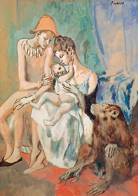 Family Of Acrobats With Monkey 1905 Signed Picasso -17 X22  Fine Art Print-00499 • $79.99