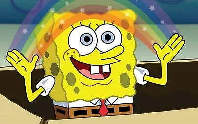 £15 • Buy Spongebob Squarepants Rainbow  Canvas Wall Art Wood Framed Ready To Hang XXL
