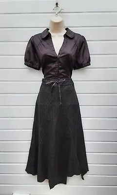 £5.99 • Buy Aline Skirt,grey Stripe,ww2,30's,40's,50's,60's,70's,vintage Style,size 24