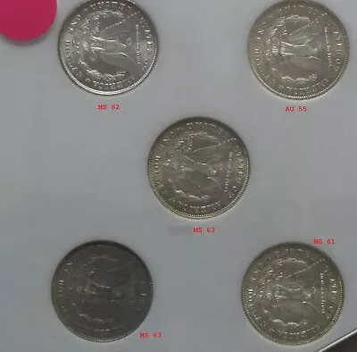 Set Of 5 Each 1878 Silver Morgan $ 1: Appraised • $1470