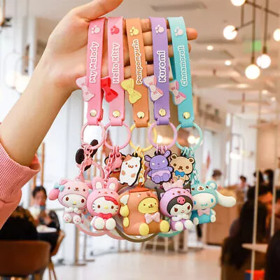 Keychain Hello Kitty My Melody Cinnamoroll Kuromi Mario Kawai New Model Toy Gift • $9.88