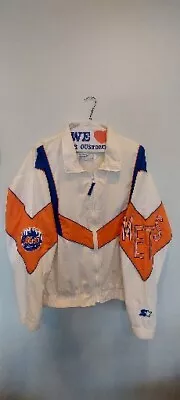 Vintage New York Mets Throwback Rare White Starter Jacket XL • $199.97