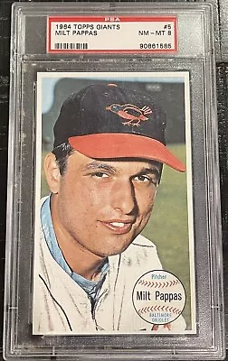 1964 Topps GIANTS Milt Pappas PSA 8 NM-MT Orioles #5 Vintage • $49.99