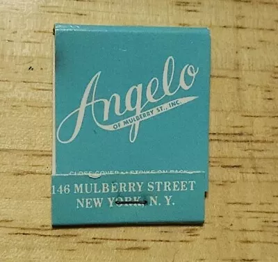 Matchbook Ephemera Vintage Angelo Of Mulberry Street Restaurant Bar New York NYC • $15.99