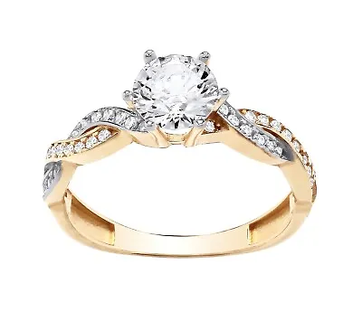 9ct Yellow Gold 1.00ct Simulated Diamond Solitaire Engagement Ring Size J To S • £139.95