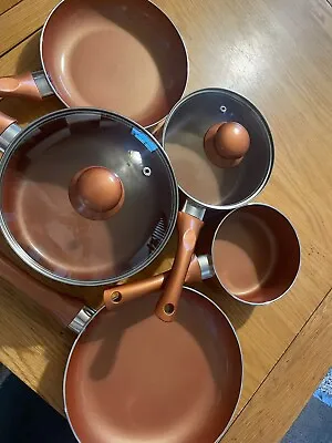 Cermalon 5 Piece Non Stick Copper Aluminium Pan Set • £29.99