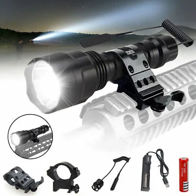 $18.99 • Buy 9000lm Tactical Gun Flashlight Picatinny Rail Mount Switch For Hunting Shooting