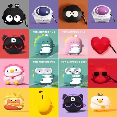 $14.98 • Buy Airpods Case Cute Silicone For Airpods 1 2 3 Pro Protective Cover Cartoon Apple