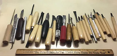 VINTAGE LEATHER OR WOOD TOOLS LOT Carving Old Scalpel Brands • $25