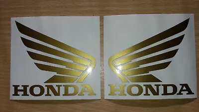 HONDA Wings Pair Left Right  Helmet  Tank Vinyl Sticker ( GOLD 7.5 X 6.8 Cm )  • £3