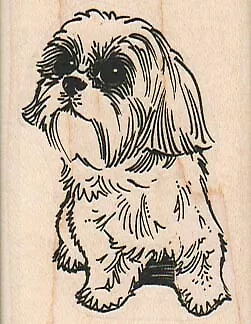 Sitting Dog Looking Up Rubber Stamp 1 3/4 X 2 1/4  Cute Dog Dog Stamp • $8