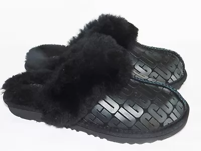 Nwob Kids Size 3 Black Ugg Cozy Ii Logo Slip-on Suede Slippers 1129492k • $72.21