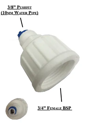 £3.99 • Buy 3/4  BSP X 3/8  Push Fit 10mm Water Filter Pipe Fitting Cold Water Connector