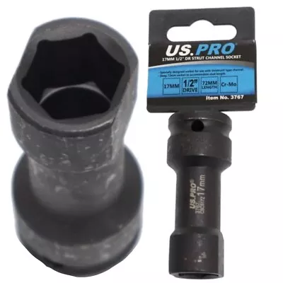 US PRO Tools Strut Channel Slotted Socket 17mm For Unistrut 1/2” Drive 72mm Long • £11.79