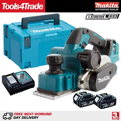 Makita DKP181RTJ 18V Brushless Planer With 2 X 5.0Ah Batteries Charger & Case • £459