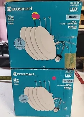 EcoSmart 4 White Integrated LED Recessed Trim Daylight 2 X (4-Pack) 8 Bulbs 6in • $14.99