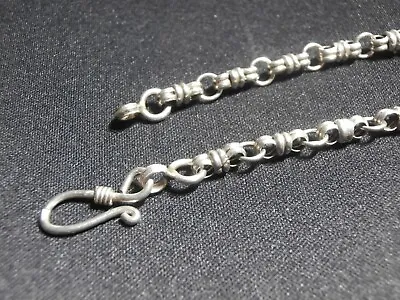 Sterling Silver Vintage Mens Womans Designed Chain Link Modernist Necklace 18  • $121