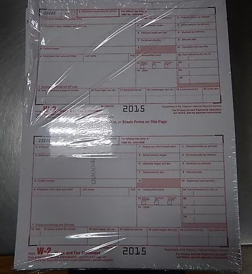 2015 10 Employee Adams W-2  W2 Kit 6-part Irs Tax Forms Laser Inkjet + Envelopes • $9.99