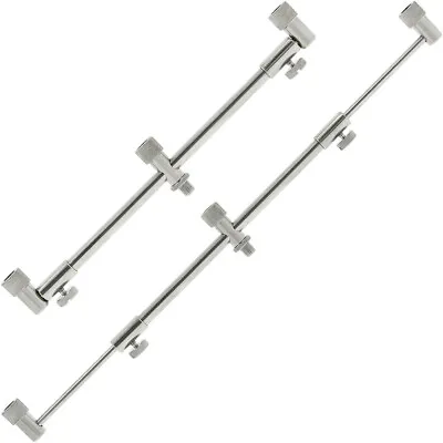 Fishing Buzz Bar 3 Rod Stand Adjustable 25-40cm Stainless Steel Carp Tackle NGT • £7.83