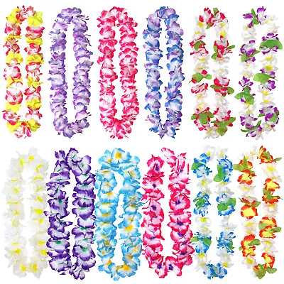 12 Pack Thickened Hawaiian Leis Floral Necklace For Hula Dance Luau Party Favors • $14.99