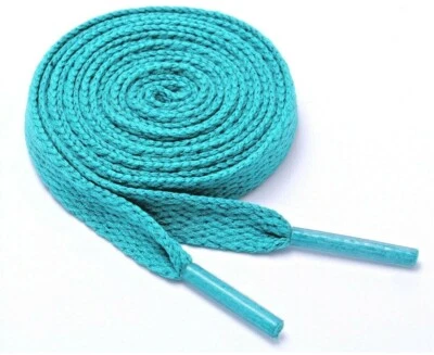 £2.39 • Buy Shoe Laces Pair Flat Coloured Boot Ties Short Long Kids Adult Trainer 8mm Wide