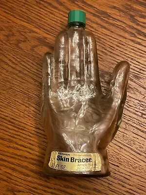 VTG Mennen Skin Bracer Hand Shaped Glass Bottle W/lid • $25