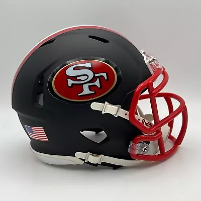 San Francisco 49ers CUSTOM Matte Black - Red Facemask Mini Football Helmet • $65