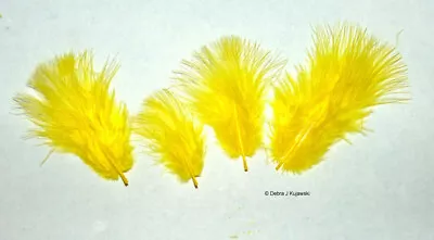 Marabou Feathers 7 Grams Small 1-3  Fluffs YELLOW Approx. 105 Per Bag • $2.65