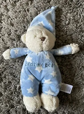 Mothercare Bedtime Bear Teddy Blue Stars Comforter Soft Cuddly Toy • £19.90