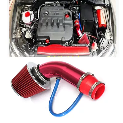 Car Cold Air Intake Filter Alumimum Induction Pipe Hose System Set Universal • $55.85