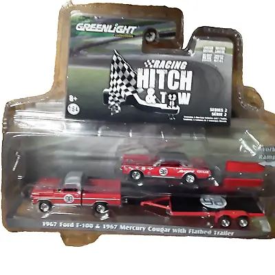 Greenlight 1/64 Scale 31090-A - 1967 Ford F-100 & 1967 Mercury Cougar Trailer • $59.99